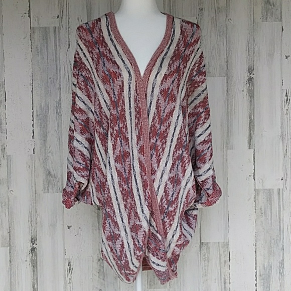 Lucky Brand Sweaters - Lucky Brand Red, White, & Blue Oversized Cardigan